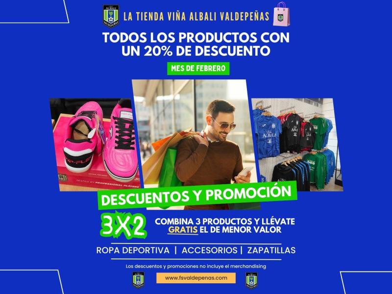 NOTICIA| FEBRERO TRAE DESCUENTOS Y PROMOCI�N A LA TIENDA OFICIAL DEL VI�A ALBALI VALDEPE�AS
